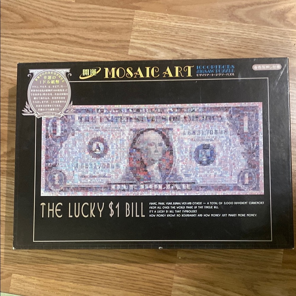 Mosaic Art Lucky $1 Bill Wall Decor